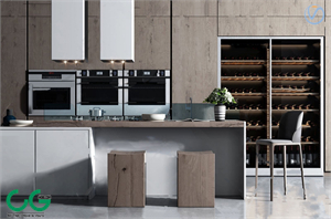 3d model of modern open kitchen bar